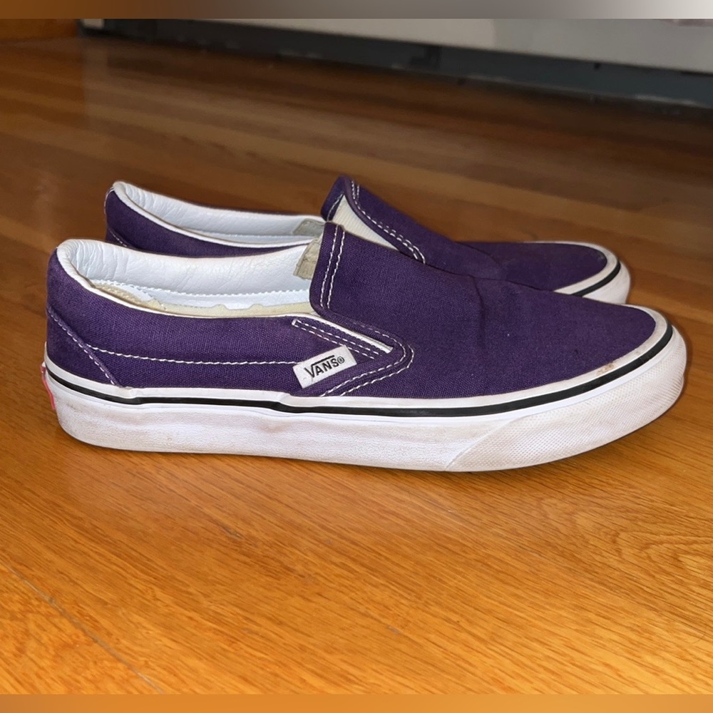 purple slip on vans
